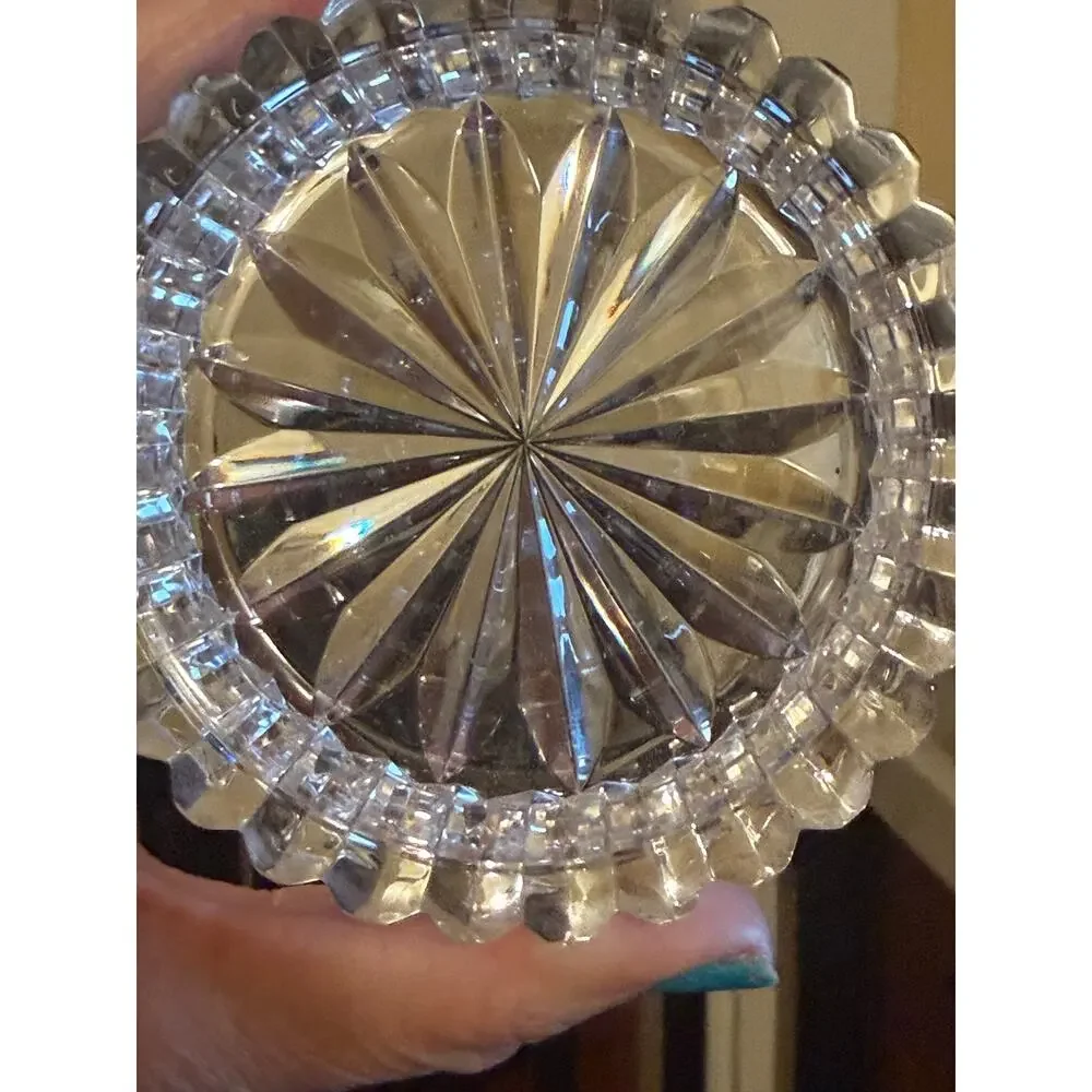 Vintage Waterford crystal glass trinket box 3-1/4